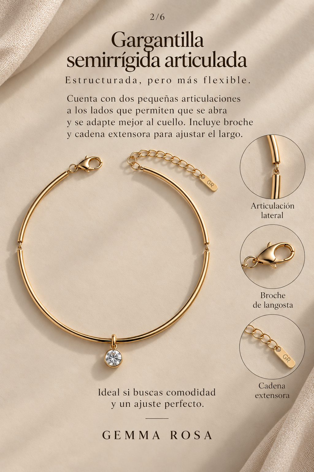 Choker Semirigido Corte Redondo