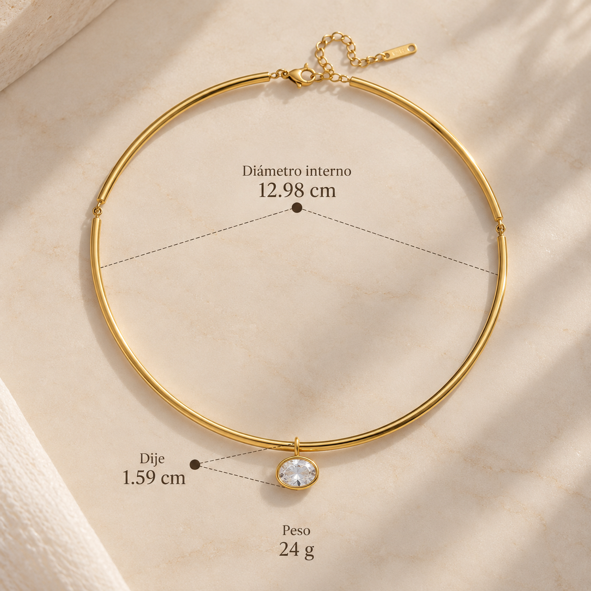Choker semirigido corte oval