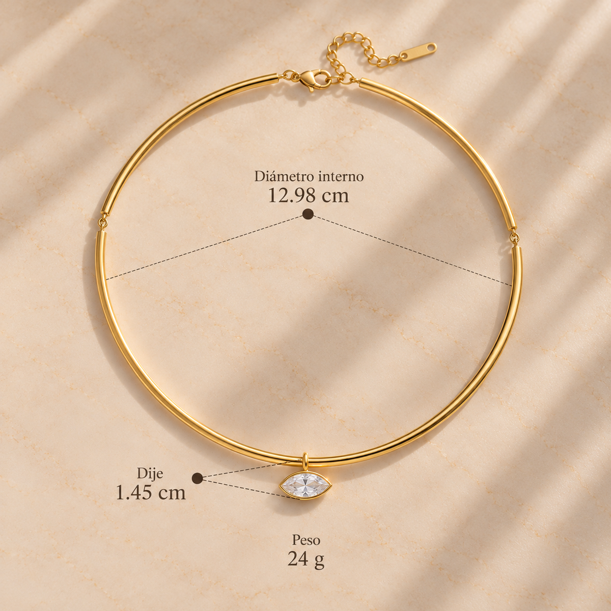 Choker semirigido corte marquise