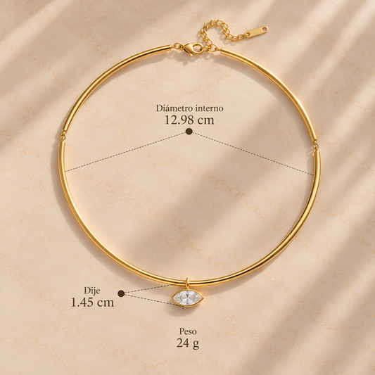 Choker semirigido corte marquise